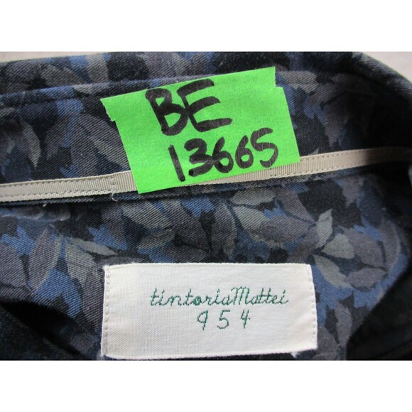 Tintoria Mattei 954 Shirt Mens 44 17.5 Extra Large XL Slim Floral Graphic Print - Picture 12 of 13